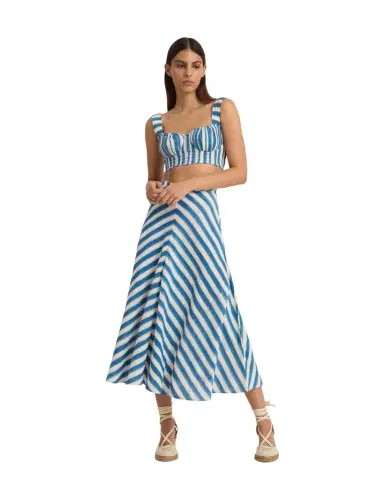 Emporio Sirenuse Marta Skirt in Ikat Stripes | Thumbnail 1
