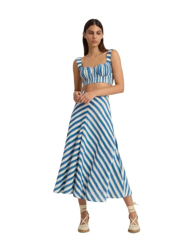 Marta Skirt in Ikat Stripes