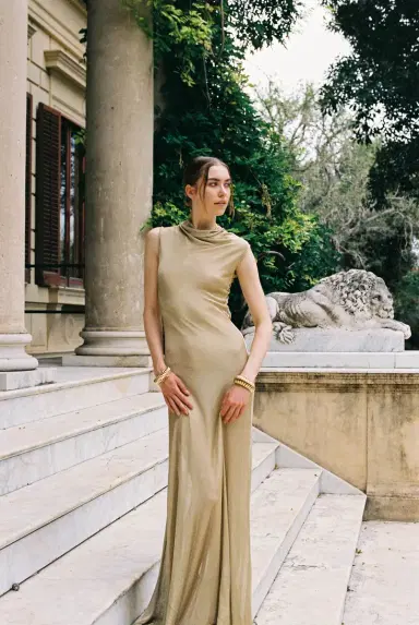 Emporio Sirenuse Matilde Dress in Metallic Jersey | Thumbnail 7 Emporio Sirenuse Matilde Dress in Metallic Jersey | Thumbnail 7