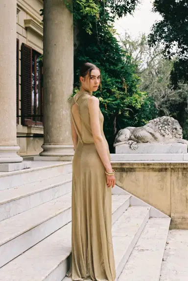 Emporio Sirenuse Matilde Dress in Metallic Jersey | Thumbnail 8 Emporio Sirenuse Matilde Dress in Metallic Jersey | Thumbnail 8