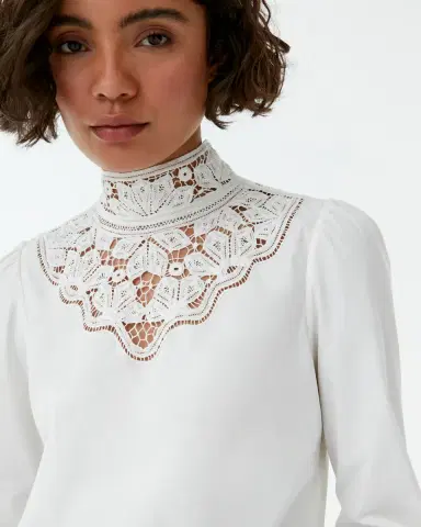 Emporio Sirenuse Mikha Blouse with Embroidery Lace | Thumbnail 2