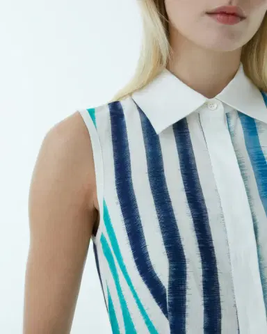 Emporio Sirenuse Miralda Dress in Ikat Stripes | Thumbnail 2 Emporio Sirenuse Miralda Dress in Ikat Stripes | Thumbnail 2