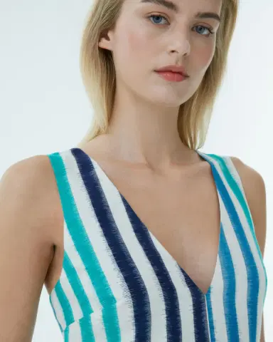 Emporio Sirenuse Nellie Dress in Ikat Stripes | Thumbnail 2 Emporio Sirenuse Nellie Dress in Ikat Stripes | Thumbnail 2