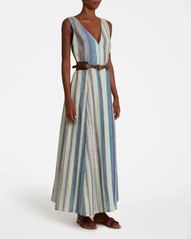 Emporio Sirenuse Nellie Dress In Rainbow Stripes | Thumbnail 3 Emporio Sirenuse Nellie Dress In Rainbow Stripes | Thumbnail 3