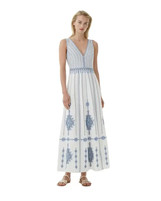 Nellie Dress with Astragal Embroidery