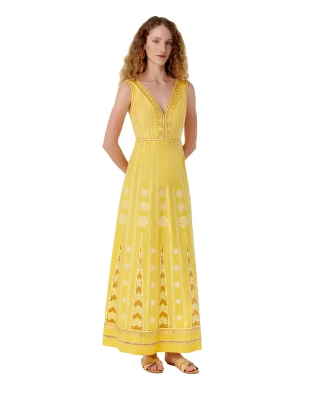 Nellie Dress with Backgammon Embroidery