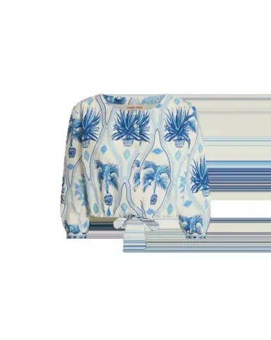 Emporio Sirenuse New Jinny Blouse in Garden Mesh Print | Thumbnail 5
