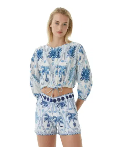 Emporio Sirenuse New Jinny Blouse in Garden Mesh Print | Thumbnail 1