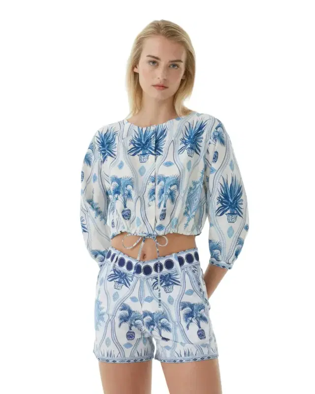New Jinny Blouse in Garden Mesh Print