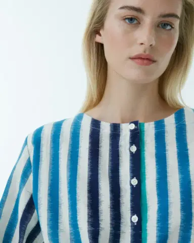 Emporio Sirenuse New Jinny Blouse in Ikat Stripes | Thumbnail 2