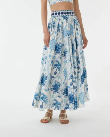 Emporio Sirenuse Ombretta Skirt in Garden Mesh Print | Thumbnail 3 Emporio Sirenuse Ombretta Skirt in Garden Mesh Print | Thumbnail 3