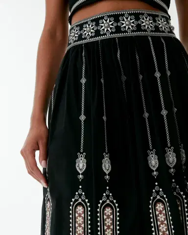 Emporio Sirenuse Ombretta Skirt with Byzantine Embroidery | Thumbnail 2