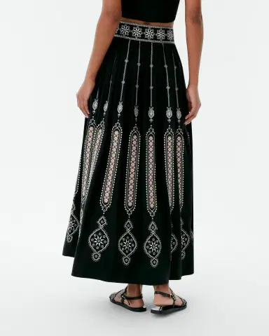 Emporio Sirenuse Ombretta Skirt with Byzantine Embroidery | Thumbnail 4