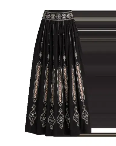 Emporio Sirenuse Ombretta Skirt with Byzantine Embroidery | Thumbnail 5