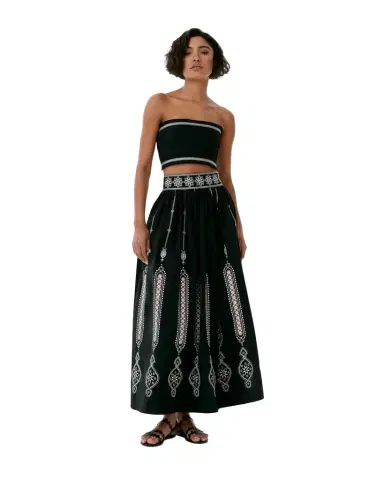 Emporio Sirenuse Ombretta Skirt with Byzantine Embroidery | Thumbnail 1