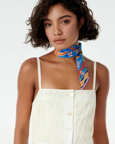 Emporio Sirenuse Short Twilly Scarf in Louis Barthélemy Print | Thumbnail 11