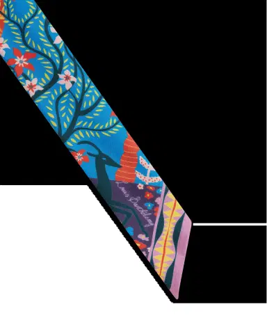 Emporio Sirenuse Short Twilly Scarf in Louis Barthélemy Print | Thumbnail 14