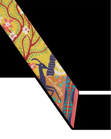 Emporio Sirenuse Short Twilly Scarf in Louis Barthélemy Print | Thumbnail 4