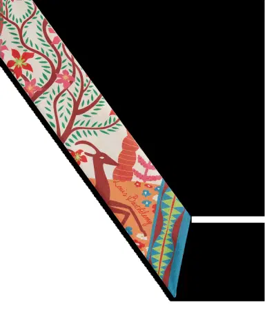 Emporio Sirenuse Short Twilly Scarf in Louis Barthélemy Print | Thumbnail 10