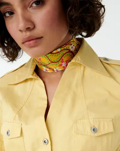 Emporio Sirenuse Short Twilly Scarf in Louis Barthélemy Print | Thumbnail 1