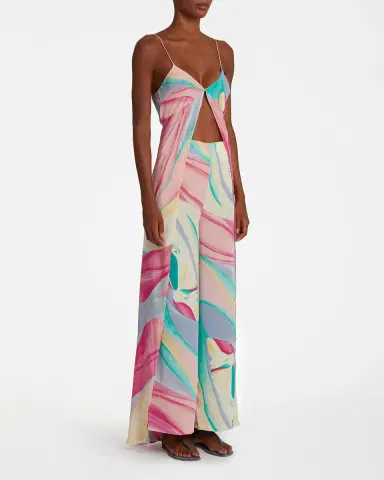 Emporio Sirenuse Stephan Pants in Orchidea Silk | Thumbnail 4