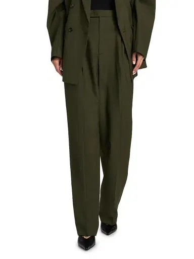 Ronny Kobo Women's Soprano Wool-Blend Pants - Olive Green - Size 4 | Thumbnail 3