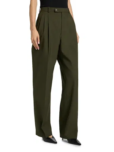 Ronny Kobo Women's Soprano Wool-Blend Pants - Olive Green - Size 4 | Thumbnail 4