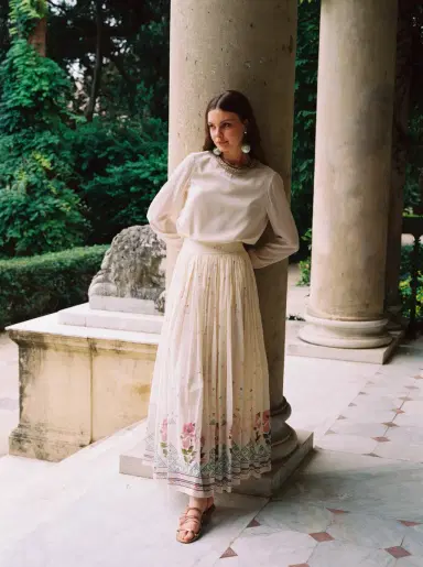 Emporio Sirenuse Teodora Skirt in Indian Rose Print | Thumbnail 5