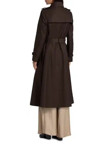 Mercer Collective Women's Faux Leather Trim Trench Coat - Chocolate | Thumbnail 5