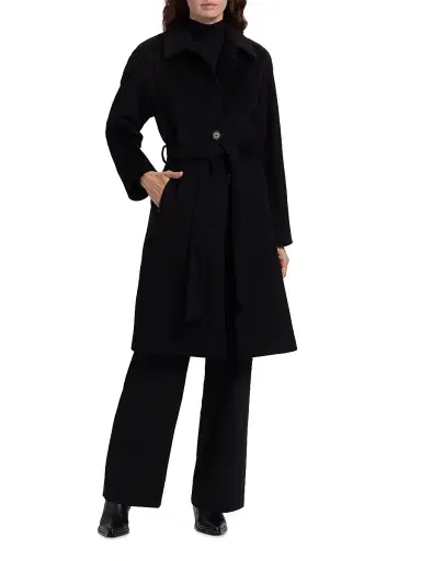 Mercer Collective Women's Belted Wool-Blend Coat - Black | Thumbnail 2