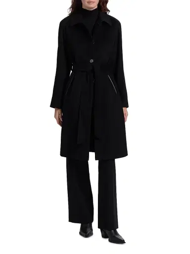 Mercer Collective Women's Belted Wool-Blend Coat - Black | Thumbnail 3