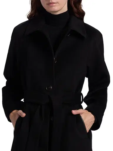 Mercer Collective Women's Belted Wool-Blend Coat - Black | Thumbnail 6