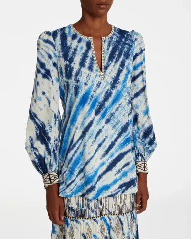 Emporio Sirenuse Vera Shirt With Tie Dye Embroidery | Thumbnail 5 Emporio Sirenuse Vera Shirt With Tie Dye Embroidery | Thumbnail 5
