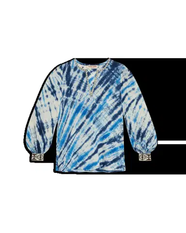 Emporio Sirenuse Vera Shirt With Tie Dye Embroidery | Thumbnail 1 Emporio Sirenuse Vera Shirt With Tie Dye Embroidery | Thumbnail 1