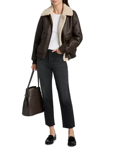 Mercer Collective Women's Sherpa & Faux-Leather Bomber Jacket | Thumbnail 2 Mercer Collective Women's Sherpa & Faux-Leather Bomber Jacket | Thumbnail 2