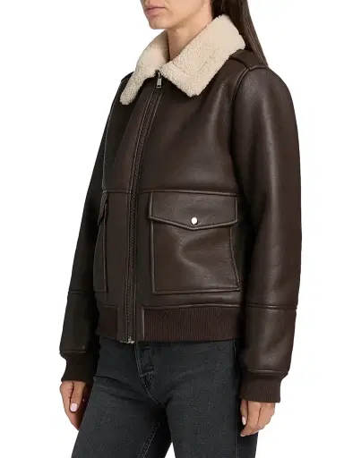 Mercer Collective Women's Sherpa & Faux-Leather Bomber Jacket | Thumbnail 4 Mercer Collective Women's Sherpa & Faux-Leather Bomber Jacket | Thumbnail 4