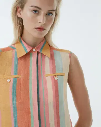 Emporio Sirenuse Ylenia Top in Rainbow Stripes | Thumbnail 2 Emporio Sirenuse Ylenia Top in Rainbow Stripes | Thumbnail 2