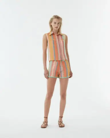 Emporio Sirenuse Ylenia Top in Rainbow Stripes | Thumbnail 3 Emporio Sirenuse Ylenia Top in Rainbow Stripes | Thumbnail 3