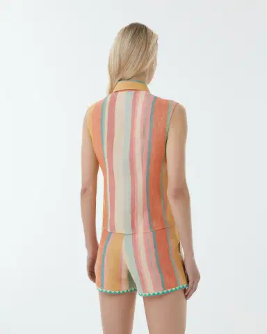Emporio Sirenuse Ylenia Top in Rainbow Stripes | Thumbnail 4 Emporio Sirenuse Ylenia Top in Rainbow Stripes | Thumbnail 4