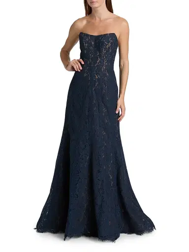 Rene Ruiz Collection Women's Strapless Lace Mermaid Gown - Navy - Size 16 | Thumbnail 2 Rene Ruiz Collection Women's Strapless Lace Mermaid Gown - Navy - Size 16 | Thumbnail 2