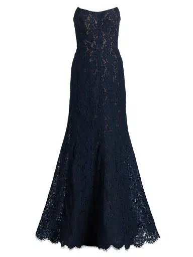 Rene Ruiz Collection Women's Strapless Lace Mermaid Gown - Navy - Size 16 | Thumbnail 1 Rene Ruiz Collection Women's Strapless Lace Mermaid Gown - Navy - Size 16 | Thumbnail 1
