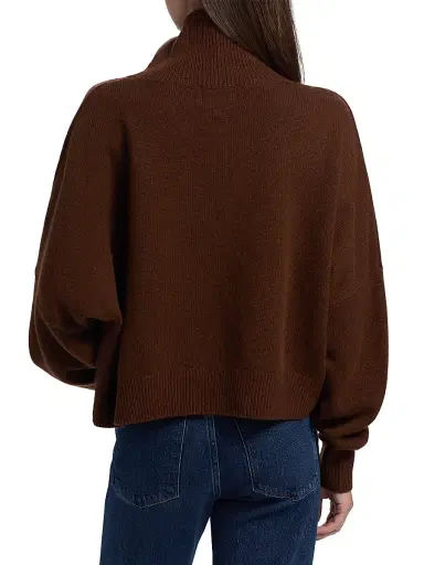 Loulou de Saison Women's Luke Wool-Cashmere Turtleneck Sweater - Brown | Thumbnail 5 Loulou de Saison Women's Luke Wool-Cashmere Turtleneck Sweater - Brown | Thumbnail 5