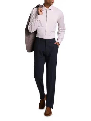 Canali Men's Solid Cotton Dress Shirt - Light Pink - Size 17.5 | Thumbnail 2 Canali Men's Solid Cotton Dress Shirt - Light Pink - Size 17.5 | Thumbnail 2