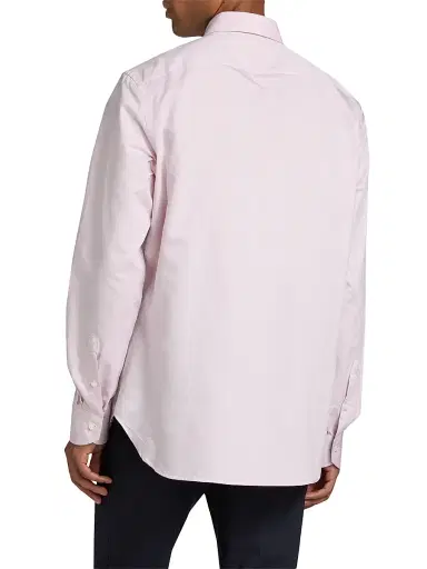 Canali Men's Solid Cotton Dress Shirt - Light Pink - Size 17.5 | Thumbnail 5 Canali Men's Solid Cotton Dress Shirt - Light Pink - Size 17.5 | Thumbnail 5