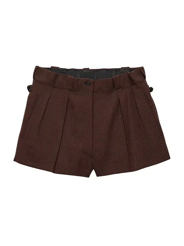 Women's Chevron Wool Shorts - Brown