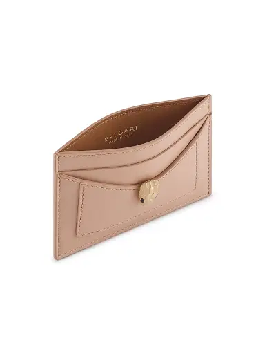 BVLGARI Women's Serpenti Forever Leather Card Holder - Travertine | Thumbnail 2 BVLGARI Women's Serpenti Forever Leather Card Holder - Travertine | Thumbnail 2