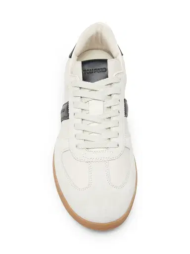 Tom Ford Men's T-Bar Leather & Suede Low-Top Sneakers - White Black Amber - Size 11.5 | Thumbnail 4 Tom Ford Men's T-Bar Leather & Suede Low-Top Sneakers - White Black Amber - Size 11.5 | Thumbnail 4