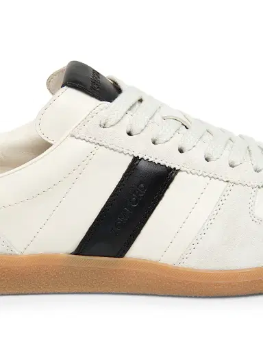 Tom Ford Men's T-Bar Leather & Suede Low-Top Sneakers - White Black Amber - Size 11.5 | Thumbnail 5 Tom Ford Men's T-Bar Leather & Suede Low-Top Sneakers - White Black Amber - Size 11.5 | Thumbnail 5