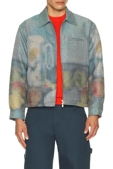vowels Abstract Fruit Zip Up Work Jacket | Thumbnail 3
