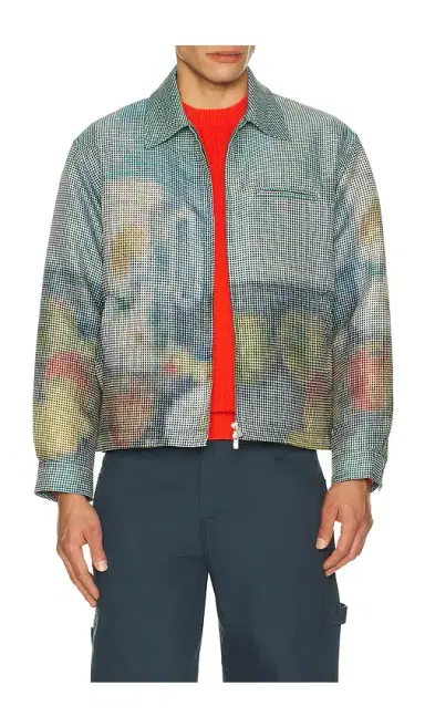 vowels Abstract Fruit Zip Up Work Jacket | Thumbnail 1